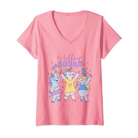 Womens Adley Merch Unicorn Design V-Neck T-Shirt