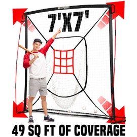 Baseball Net - 9 Strike Zone Pitching Net Hitting Net Batting Practice Net, Baseball Gifts for Kids Children & Teens | Training Aids Equipment 7x7ft
