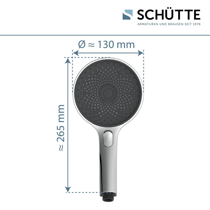 SCHÜTTE Samoa Rain Hand Shower, Velvet Jet Technology, Shower Head