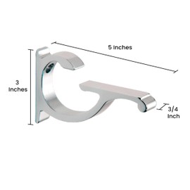 Dulles Glass Floating Shelf Brackets, Designer Heavy Duty, Chrome, for Glass, Wood, Acrylic Wall Mounted Shelf Support. 2 Pack.