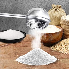304 Stainless Steel Flour Powder Filter Spoon, Baker Dusting Wand For Sugar Flour Spices, Sourdough Bread Baking Supplies, Flour Sugar Powder Spoon Kitchen Tools Baking Sifters Baking Tools