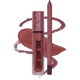 Beauty Creations Availabilippy Lip Kit – Dúo Labial Líquido Mate y Lápiz en Gel – Pigmentación intensa, confort ligero y acabado cremoso para un look sensual y sofisticado (CHIT CHAT TIME)