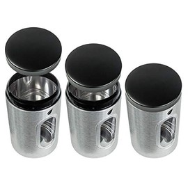 Saf-Care Design Canister Kitchen Cabinet Food Storage Containers, Pack of 3 Stainless