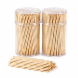 MIJOMA Premium Toothpicks Dental Wood Cocktail Picks Made of Untreated Wood, Perfect for Daily Use, for Dental Hygiene, Appetizing, Crafts (2 x 500 Pieces in Round Tin)