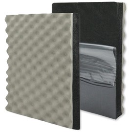 BXI Soundproofing Closed Cell Foam - 2 Pack Self-Adhesive 16'' X 12'' X 1.8'' Thickened Egg Crate Sound Proof Foam - Acoustic Foam Panels Great for Noise & Thermal Insulation (Gray)