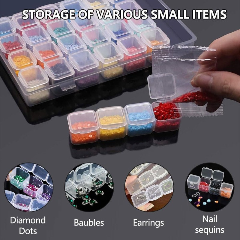 Set of 2 Diamond Embroidery Sorting Box with 28 Compartments