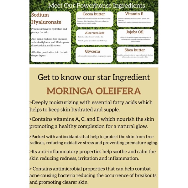Eumelanin Rich Whipped Shea & Cocoa Body Butter Hyaluronic Acid/Moringa