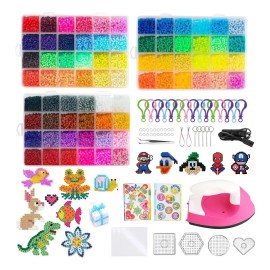 Nasjac Kit Hama Beads 39000pzs Mini 2.6mm 72 Colores Cuentas Bisuteria Manualidades Con Planchar Kit Para Hacer Pulseras Para Nios Juguete Regalos... 