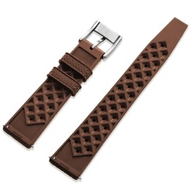 Niziruoup FKM Rubber Watch Strap 20mm Quick Release Tropical Style Fluororubber Soft Durable Universal FKM Rubber Band Watch Replacement Band Strap for Men Women, Rubber, Brown