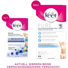 Veet Pure Cold Wax Strips - Bikini Zone & Armpits (96 Pieces (6 x 16 Pieces))
