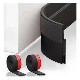Guardapolvo Cubre Para Puerta Sello Polvo Evita Insecto 2pcs Color Negro Rayas                                                                        