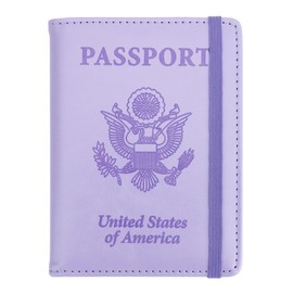Passport Holder for Travel, Passport Holde Passport Cover Wallet Travel Passport Holders Must Haves for Women Men, PU Leather Passport Book Card Holder Case,Travelling Essentials, Purple