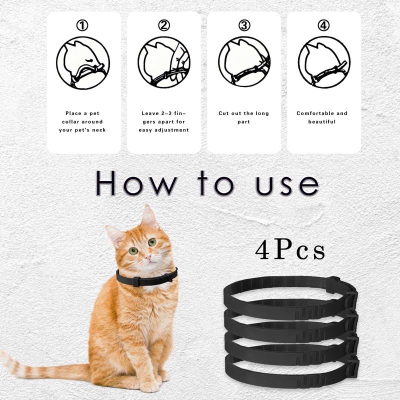 Simnice Calming Collar for Cats - 4 Pack, Adjustable Calming