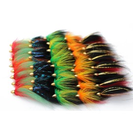 Tigofly 40pcs Cone Head Tube Streamer Fly Set - 5 Patterns for Salmon, Trout & Steelhead