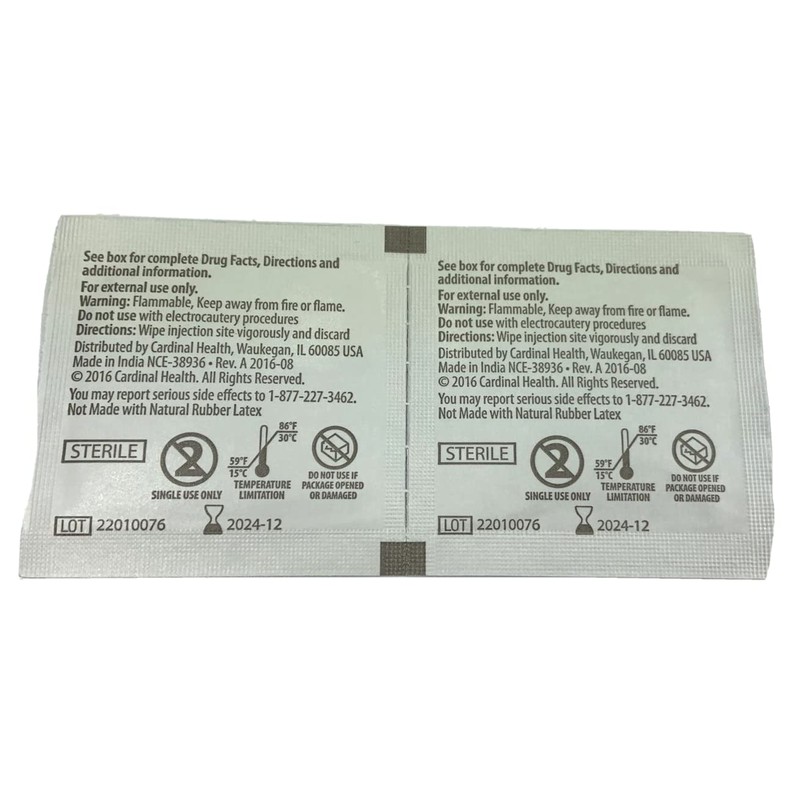 Reliamed Cardinal Health Sterile Alcohol Wipes, 2-Ply, Medium, 100 count