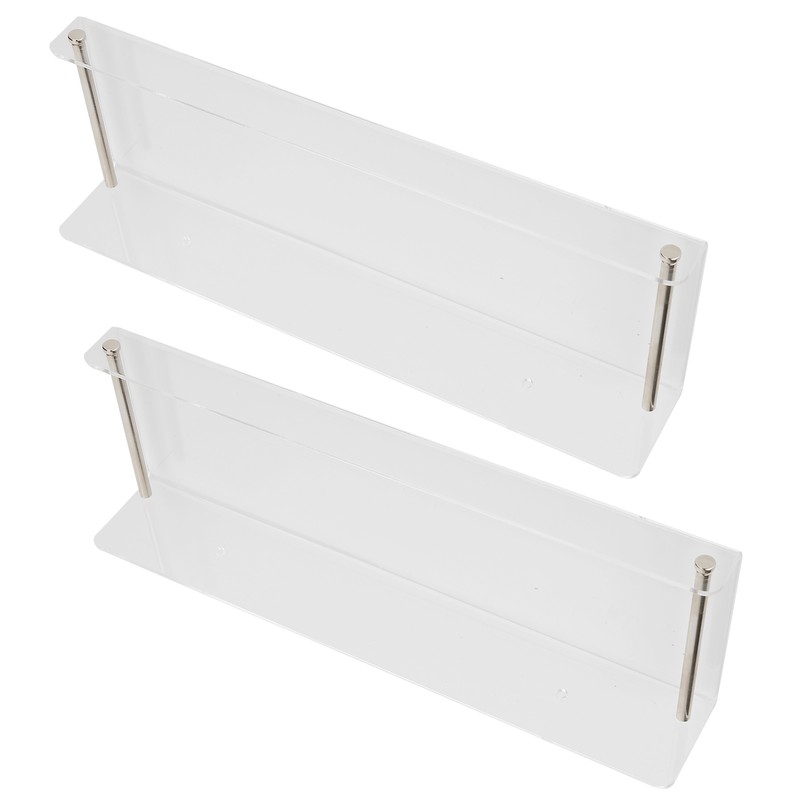 2Pcs Floating Wall Ledge Shelf Acrylic Concealed Bathroom Rack for