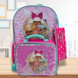 Surprise Large 5- Piece L.O.L backpack school  Lunch Bag Set for Kids