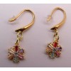 Artisan Handmade Gold Plated Cubic Zirconia Dangle Earrings on Gold