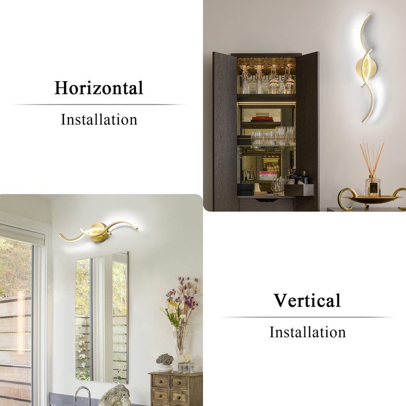 EDISLIVE Modern Wave LED Vanity Light Dimmable Modern Led Vanity