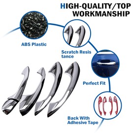 DIYUCAR For Benz A-Class A180 A200 A250 W177 V177 2019 2020 2021 Car ABS Chrome Door Handle Cover Trim Left Hand Drive Accessories (Polished Silver)