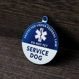 MYLUCKYTAG Service Dog Tag, QR Code Stainless steel Pet ID Tag Dog Tag, Online Pet Profile, Pet Location Alert Email, Digital Pet Tag, Durable Pet ID, Dog Collar Tag, Engraved Pet Tag
