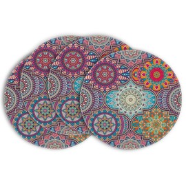 Artoid Mode Boho Vintage Geometry Moroccan Mandala Set of 4 Place Mats, 37 cm Kitchen Table Decoration, Indoor, Holiday, Party Decor