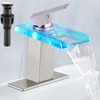 Midanya LED Bathroom Sink Faucet,Waterfall Single Handle Hole Bathroom Faucet,3