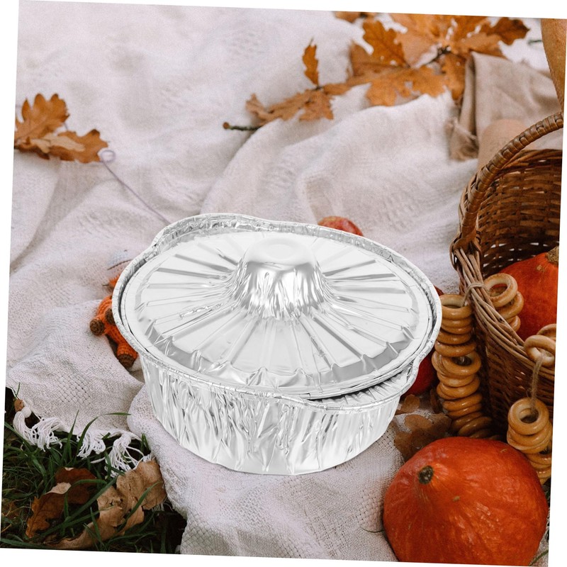 Gatuida 6 Pcs Thickened Aluminum Foil Pans with Lids Heavy