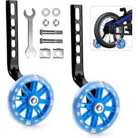 GWMWON Llantitas Bicicleta Llantas Entrenadoras,Ruedas de Entrenamiento LED