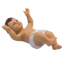 Baby Jesus Nativity Figurine | Painted Christ Child | Add to Manger or Creche Scene | Great Christian Home and Church Décor for Christmas Season | 12", 8", 6" or 4.5" Long (6" Jesus)