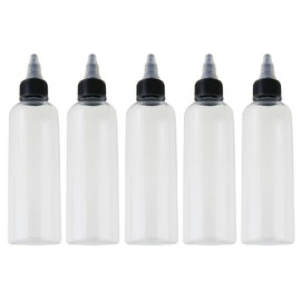 LUORNG Squeeze Bottle 5pcs Condiment Mustard Dispenser 120ml/4 oz Empty Plastic Twist Top Dispensing Bottles