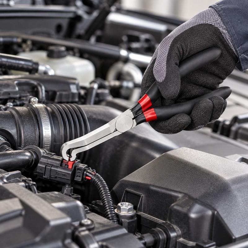 8" 60-Degree Electrical Disconnect Pliers For Automotive Connectors & Sensors