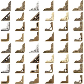 Metal Book Corner Protectors Guard Vintage Iron Corner Cover Triangle Carved Decorative for Photo Album Notebook Scrapbook Menu File Folder