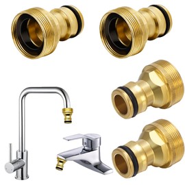 Gardena Universal Tap Connector for Mixer Tap, Hose Adapter, Hose Coupling, Gardena Tap Adapter, Quick Coupling Garden Hose Connector, Pack of 4