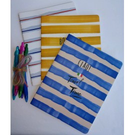 Anthropologie Set of 3 unique, lightweight France, Italy, and Brittan themed travel journals