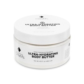 Cosmétiques Créatifs Ultra-Hydrating Body Butter with Shea Butter, 8.5 fl. oz., Salted Caramel and Macadamia Scent, Deep Moisturizing, Soothes, Repairs, and Nourishes Skin