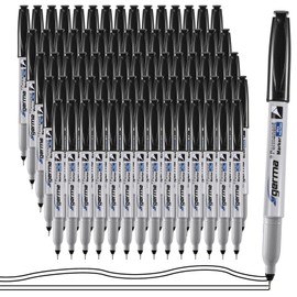 Cgerma Ultra Fine Point Permanent Markers Black, 18 Pack Ultra Fine Tip Markers, Waterproof, Quickly Dry, No bleed, Works on Plastic, Wood,Stone, Metal and Glass for School Office Home