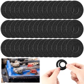 Nuanchu 50 Pcs Battery Terminal Anti Corrosion Washers Fiber Battery Terminal Protector Battery Post Shims Battery Anti Corrosion Pads for Car Marine Battery, Black
