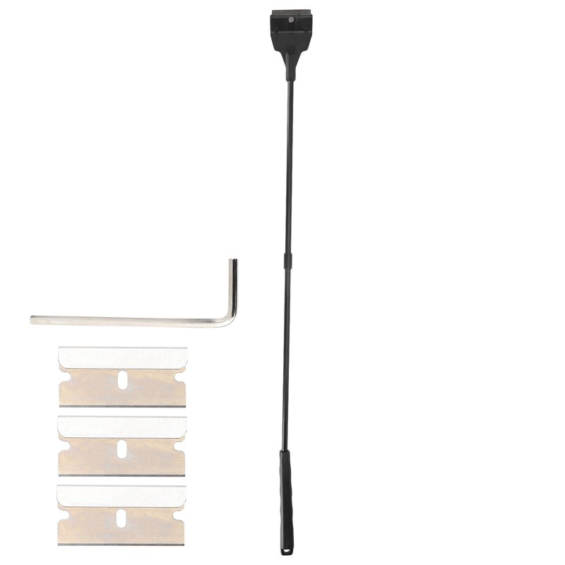 Long Handle Aquarium Scraper with Replaceable Blades for Cleaning Fish