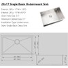 Jshozzy 28 Inch Undermount Kitchen Sink, 28" x 17" 16