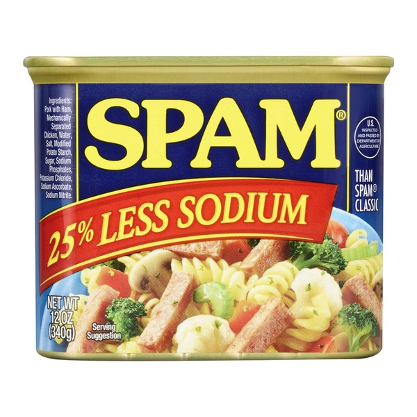 Spam Less Sodium, 12 Ounce Can