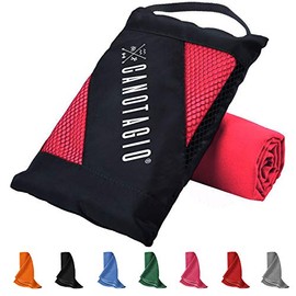 Canotagio Toalla de Microfibra Deportiva para Ejercicio y Viaje. Toalla Ultra Absorbente y Secado Rápido de Micro Fibra. Ligera y Portátil. para el Natación, Gym, Playa y más. (80cm x 160cm, Rojo)