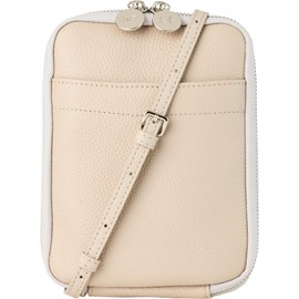 [Introduced in Magazines] Smartphone Shoulder Smartphone Pouch Women's Smartphone Pochette Mini Shoulder Ranking Cute Stylish Large Capacity Genuine Leather [KT BASE], Taupe Silver