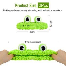 2 Pieces Frog Headband, Cute Plush Headband, Face Wash Headband, Creative Hair Accessories For Women, Soft Elastic Headband