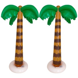 STOBOK Inflatable Palm Trees Jumbo Inflatable Coconut Palm Trees Beach Background for Hawaiian Luau Party Decoration Pack of 2