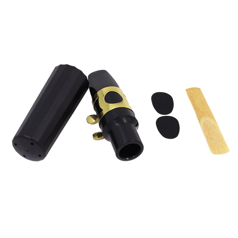 Tenor Sax Saxophone Mouthpiece Plastic with Cap Metal Buckle Reed