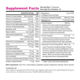 Lumen Naturals Women's Multivitamin Vitamin B12, A, C, D, & E - 180 Count - 60 Servings - Veggie Capsules