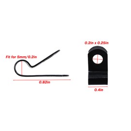 LC LICTOP R Type Cable Clamps, Galvanized Steel Clips for 5mm/0.2 Inch Pipe Tube Cord, Black Zinc Coated Metal Clamp with Screws, Hose Wire Management Fastener for DIY Electrical Installation, 60 Pcs