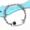 Oneress Blood Thinner Awareness Medical Alert Bracelet Multilayer Stainless Steel