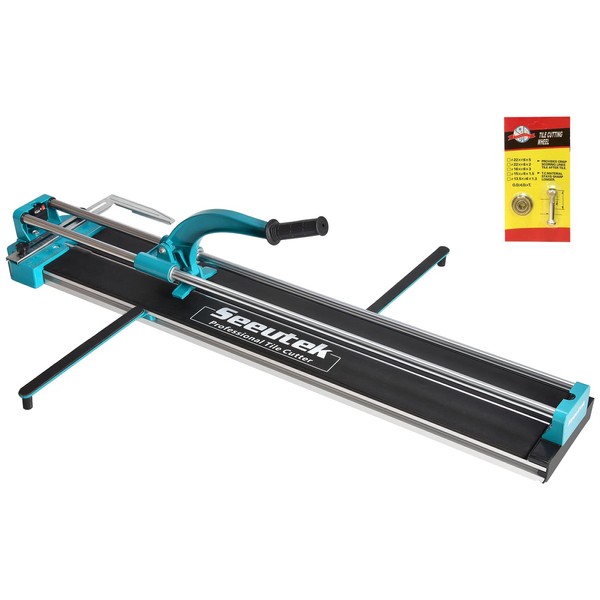 Seeutek 48 Inch Manual Tile Cutter With Tungsten Carbide Scoring Wheel for Porcelain Ceramic Floor Tile with Adjustable Laser Guide Spared Cutting Wheel